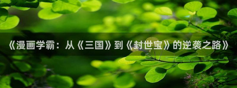 yy漫画网页入口：《漫画学霸：从《三国》到《封世宝》的逆袭之路》